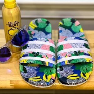 ADIDAS Adilette Tropical Print Slide Sandal- Women Size 9